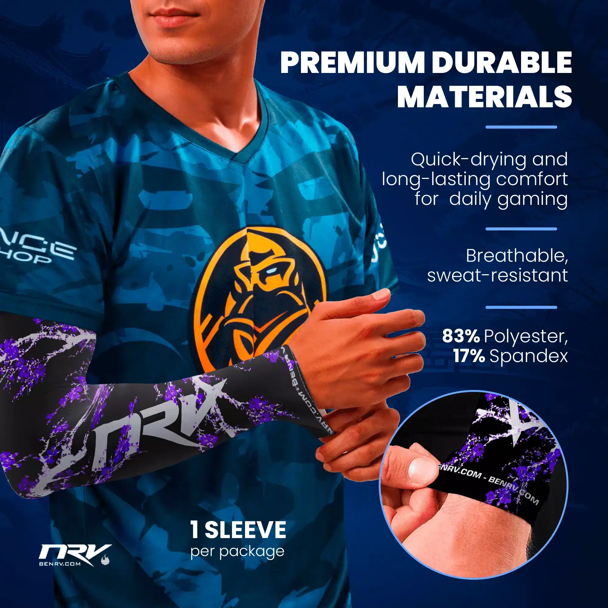 03-Dark Sakura Purple NRV Gaming Sleeve Esport Performance Premium