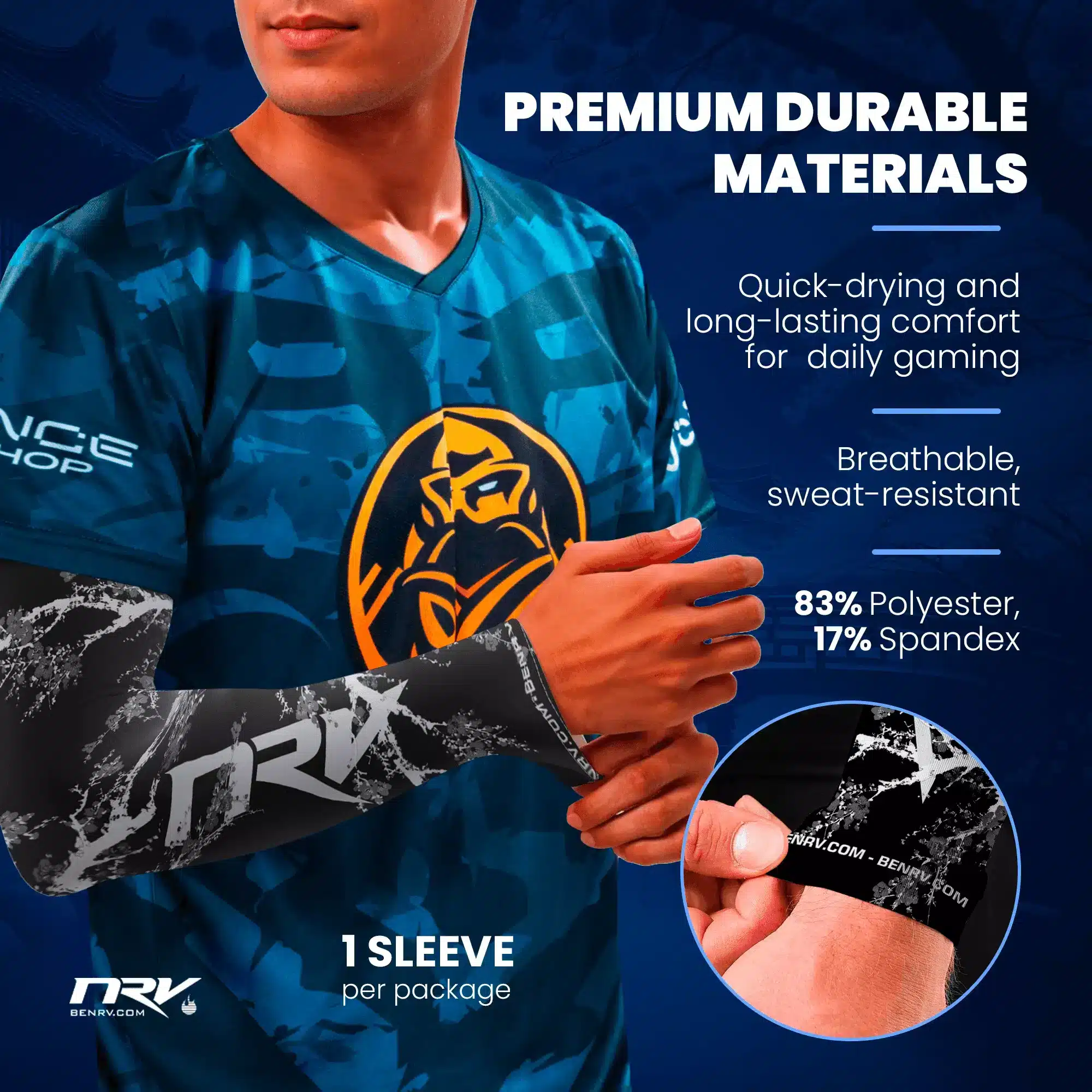 03-Dark Sakura White NRV Gaming Sleeve Esport Performance Premium