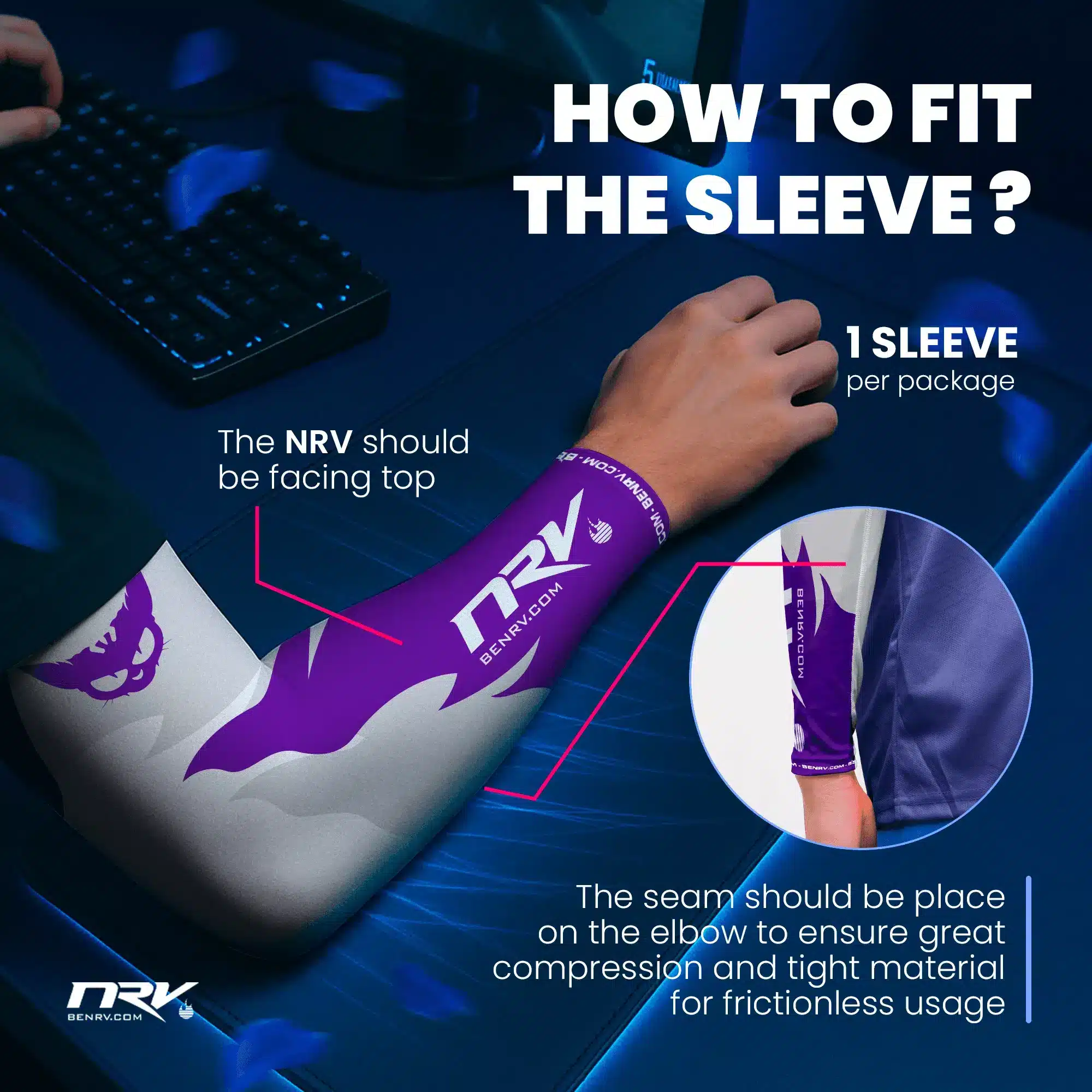 06-Mutant NRV Gaming Arm Sleeve how to wear
