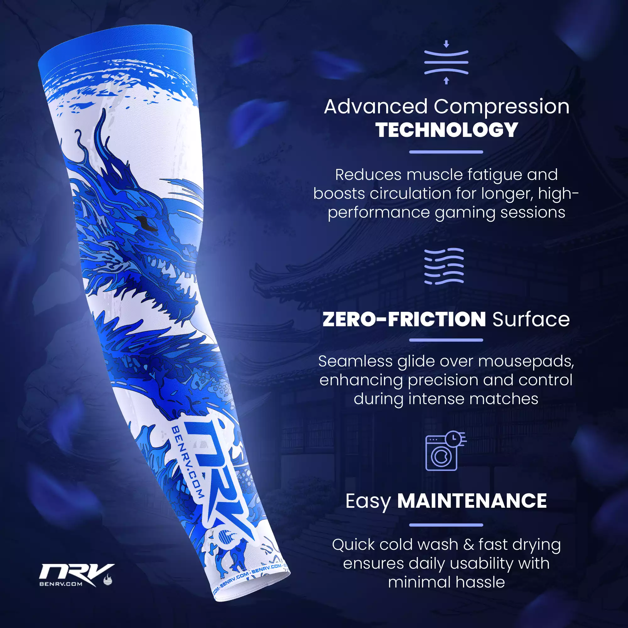 NRV Gaming Sleeve Dragon Blue